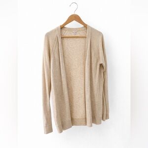 Gap Lightweight Beige Open-Front Knit Cardigan